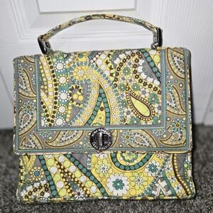 Vera Bradley Yellow & Green Paisley Floral Purse Handbag, NWOT